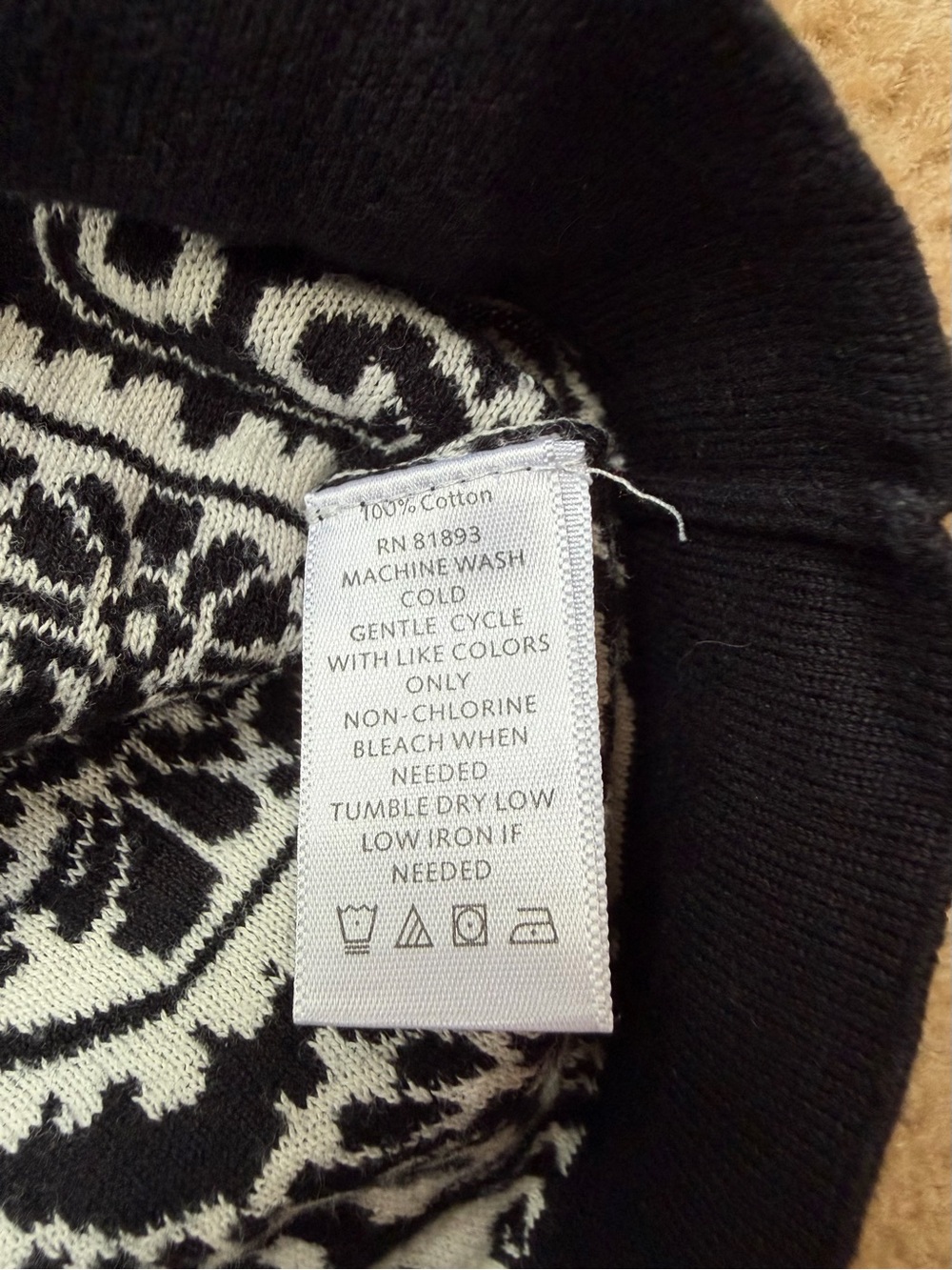 Isaac Mizrahi Black & White Paisley Button-Front Cardigan - Picture 4 of 4